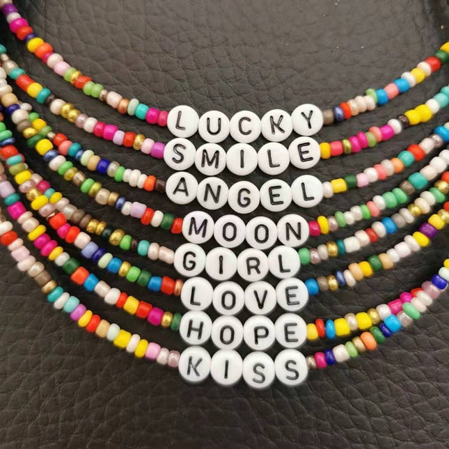 Stained Glass Rice Bead Necklace