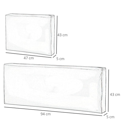 3 Stuks Buite Sitkussing Vir Rottingmeubels, Tuinmeubel Kussings, Grys
