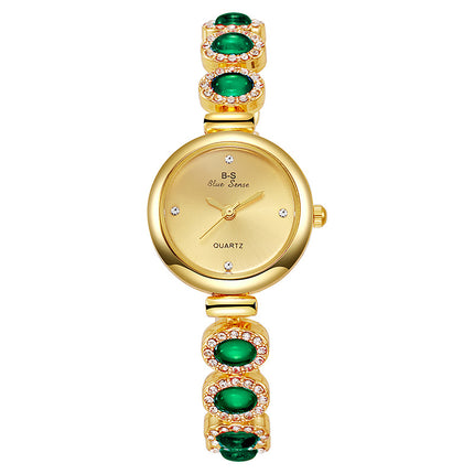 Vroue-armband Ronde Wyse Diamant Gevorderde Kwarts-horlosie