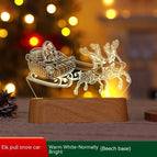 Elk Pull Snowmobile Wood Grain / Warm White