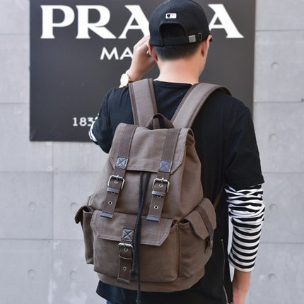 Influx street canvas backpack unisex backpack retro leisure travel bag large capacity bag