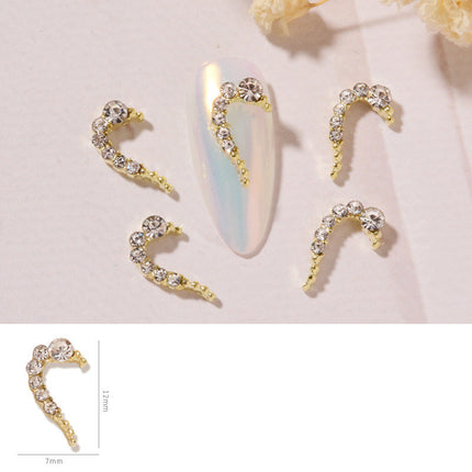 Naelkuns DIY Liefdeshart Allooi Juweliersware Nagelstuk Nagelversiering Strass