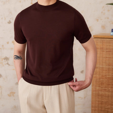Slim Fit Small Round Neck Short Sleeve