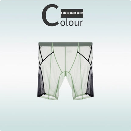 Ice Silk Sports Underpants Men's Non-trace Wear Leg Quick Dry Plus Long Wear Crotch