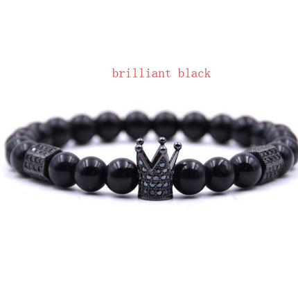 Natural stone micro crown inlaid copper bracelet white Zircon Bracelet beads bracelet Jewelry Trade electricity supplier sourcing