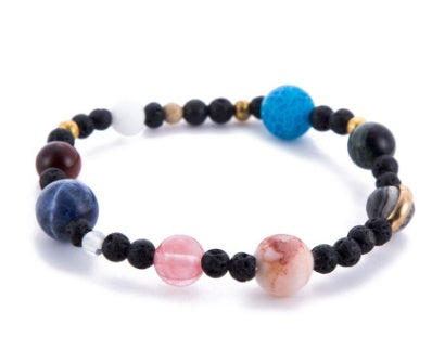 Heelal Sterrestelsel Agt Planete Sonnestelsel Voogster Natuursteen Krale Armband