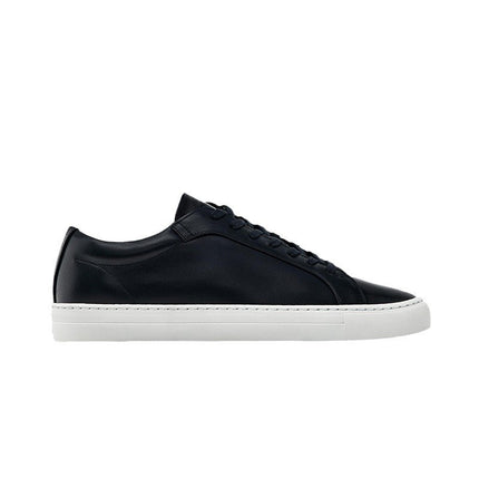 Simple Lace Sports Leather Lace-up Flat Bottom Casual Sneakers