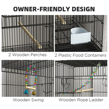 Double Stackable Bird Cage On Wheels With Stand, For Canaries