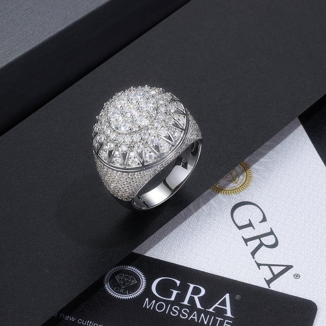 Mans Letter H Stel Met Topgehalte Moissanite Luukse En Modieuse Ligluukse Juweliersware Silwerring S925 Versilwerde Platinum