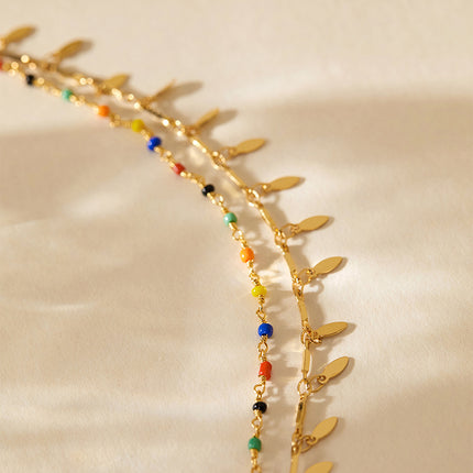 Strand Lae Retro Koperplatering 18K Egte Goue Enkelband