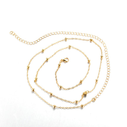 Kreatiewe en Modieuse Hartvormige Krale Middelketting, Goue Legering Middelketting vir Vroue, Somerbykomstigheid.