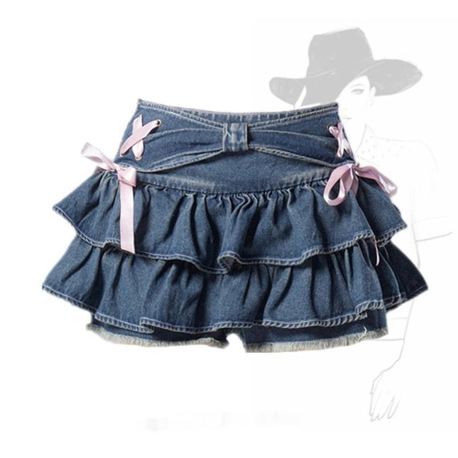 Plump American Retro Hot Girl Denim Skirt