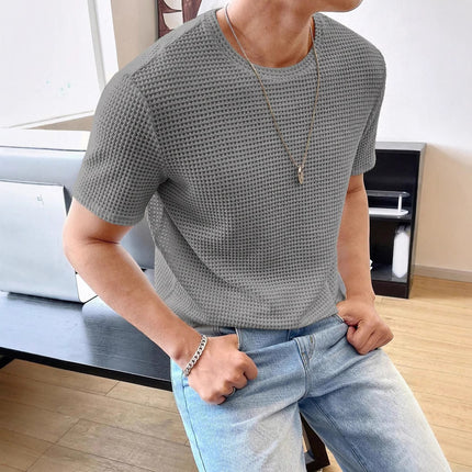 Men's Casual Loose Solid Color Short Sleeve