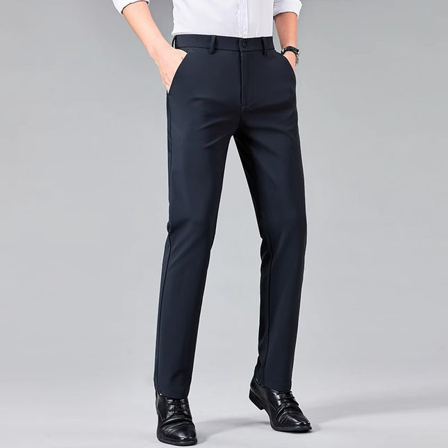 Summer Ice Silk Thin Non-ironing Men's Business Casual Pants