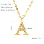 Gold A With Chain / 18k Gold Plating
