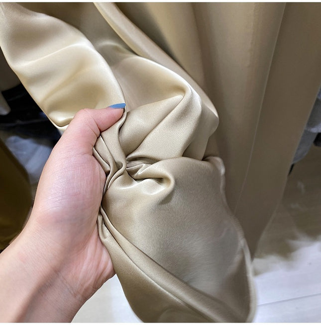 Women's Triacetate Satin Casual Elastic Waist Skirt