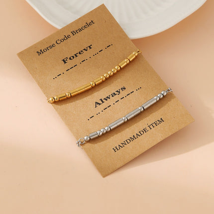 Vlekvrye Staal Morsekode Krale Armband