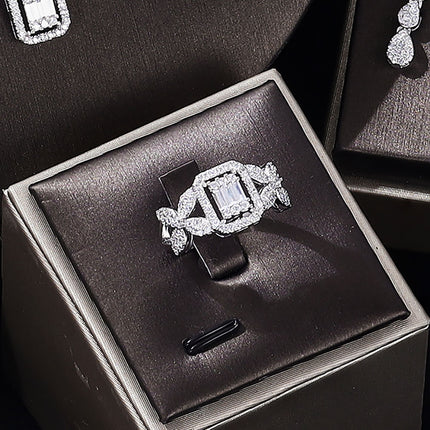 Sirkonium Halssnoer, Oorbelle, Armband, Ring Stel Van Vier