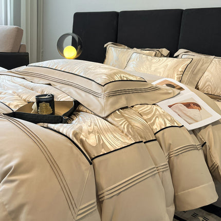 Luukse Hoëgraad Garinggeverfde Vierstuk Jacquard Beddegoed