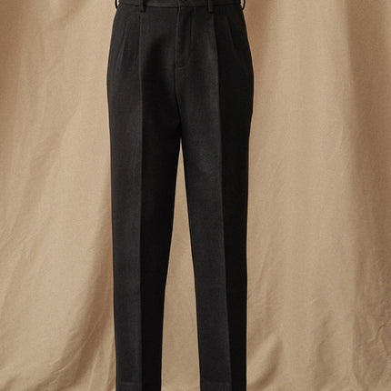 Winter Thickened Sanded Fabric Micro Straight Commute Leisure Suit Pants