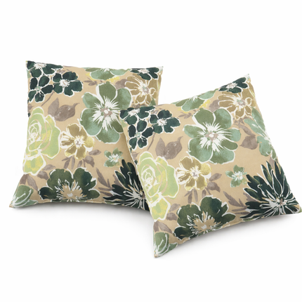2 Pak Buitelug Kussings, Waterdigte en Vervaagbestande Stoepkussings vir Tuin-, Veranda-, Swembadmeubels - Sagte en Gemaklike Dekoratiewe Kussingsovertreksels 18x18 Duim, Magpie Fabrics