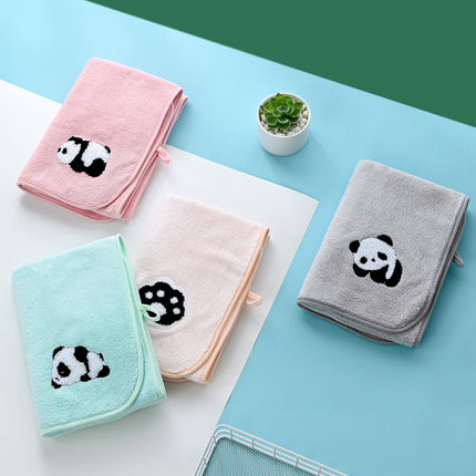 Koraalfluweel Panda Borduurwerk Oortreksels Sag En Absorberend