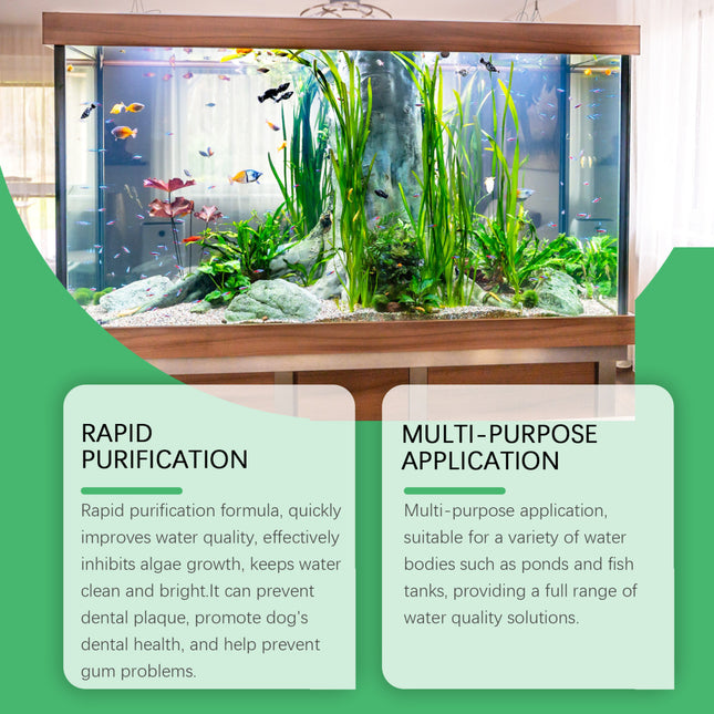 Clarificateur anti-algues Yegbong pour aquarium, éliminateur d'algues vertes, brunes, soie et mousse noire, purification de l'eau sans nuire aux poissons