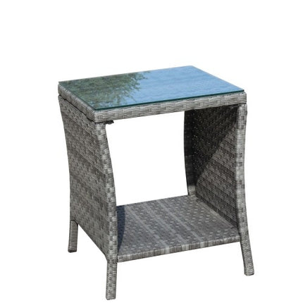 Buite Stoepmeubels 1 Koffietafel Met Deursigtige Gehard Glas