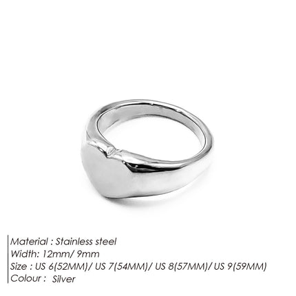 Loving-Heart 18K Vergulde Vlekvrye Staal Ring Vir Vroue