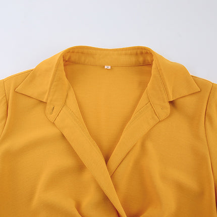 V-neck Sexy Irregular Commuter Long Sleeve Dress