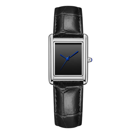 Paartjie Leer Horlosieband Eenvoudige Vierkantige Studenthorlosie Waterdig