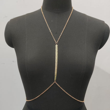 Lente- en Herfs-langmou-trui saam met 'n lyfketting
