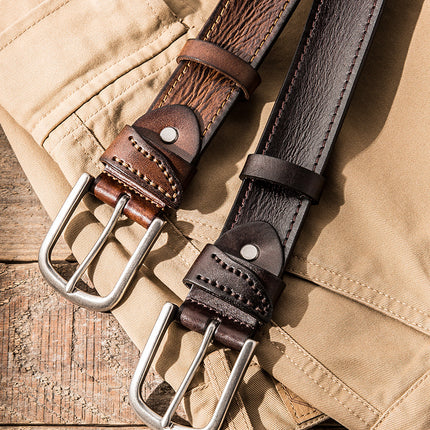 Layer Cowhide Men's Belt Cart Line