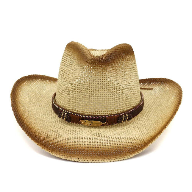 Western Spray Paint Straw Cowboy Hat Beach Hat