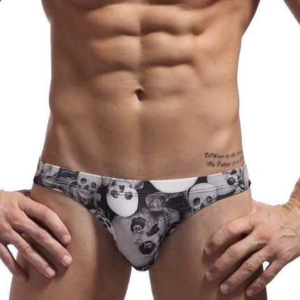 Printed Fashionable Low Waist Men's Youth Swimming Trunks