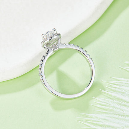 Peer-vormige Moissanite-stel Met Topgehalte Moissanite Luukse En Modieuse Ligte Luukse Juweliersware Silwerring S925 Silwer Elektroplateer Met Platinum