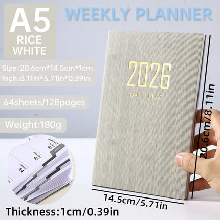 A5-grootte Slank Leer Weekbeplanner