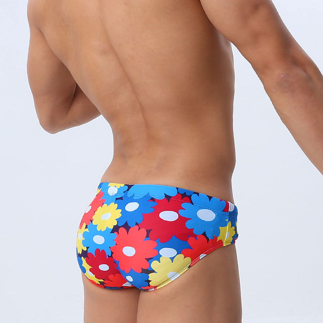 Flower Colorful Printing Swim Briefs