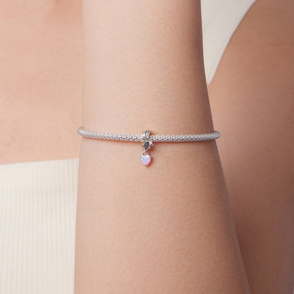 Opaal Strik Selfdoen Hanger S925 Liefdeshart In Sterling Silwer Krale