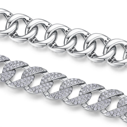Versier Met Topgehalte Moissanite, Is Hierdie Luukse En Modieuse Ligte Luukse Juweliersware Silwer Armband Gemaak Van S925 Silwer Geëlektroplateer Met Platinum