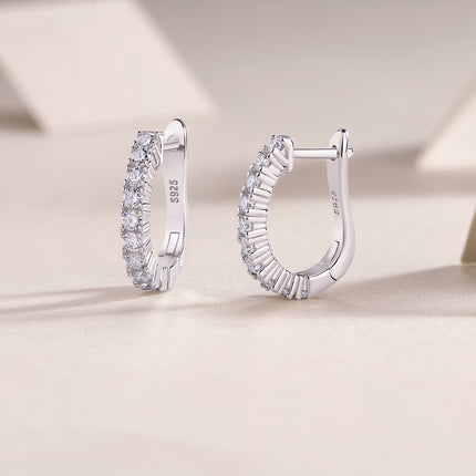 Modern Guide - Premium Moissanite Luxury Fashion Light Luxury Jewelry Silver Stud Earrings S925 Silver Plated Platinum