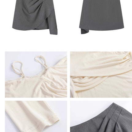 Slimming And Slimming One Shoulder Top, Sticky And Long Sleeved T