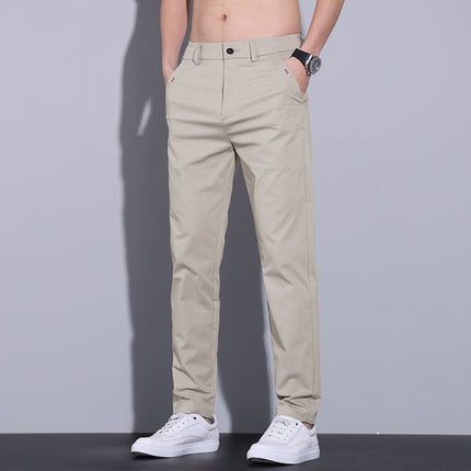 Men's Springsummer Business Casual Pants Straight Slim Fit Breathable Men's Pants