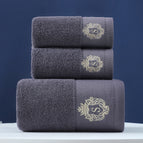 Plat Raam Donkergrys / 1 Badhanddoek En 2 Handdoeke