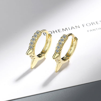 Women's Korean-style Diamond-embedded Gold-plated Ins Internet-famous Versatile Earrings