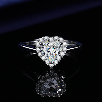 Elegante 1ct Gesimuleerde Moissanite Ses-Punt Ring Luukse Troujuweliersware Vir Vroue