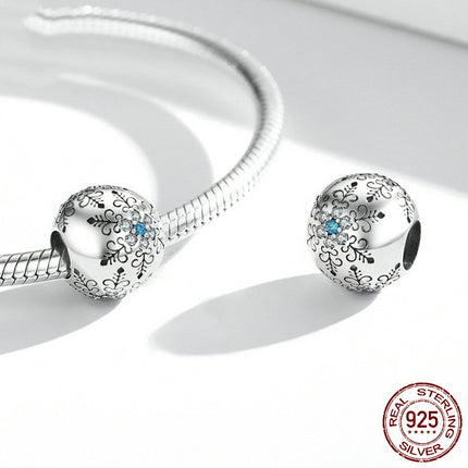 Snowflake DIY Bead Sterling Silver Bracelet String Beads