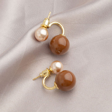 Pearl Dual-wear Special-interest Design 925 Silver Stud Earrings