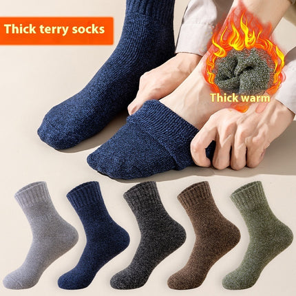 Herfs en winter fleece-gevoerde opgestopte warm middelkuit-effekleurige sokkies
