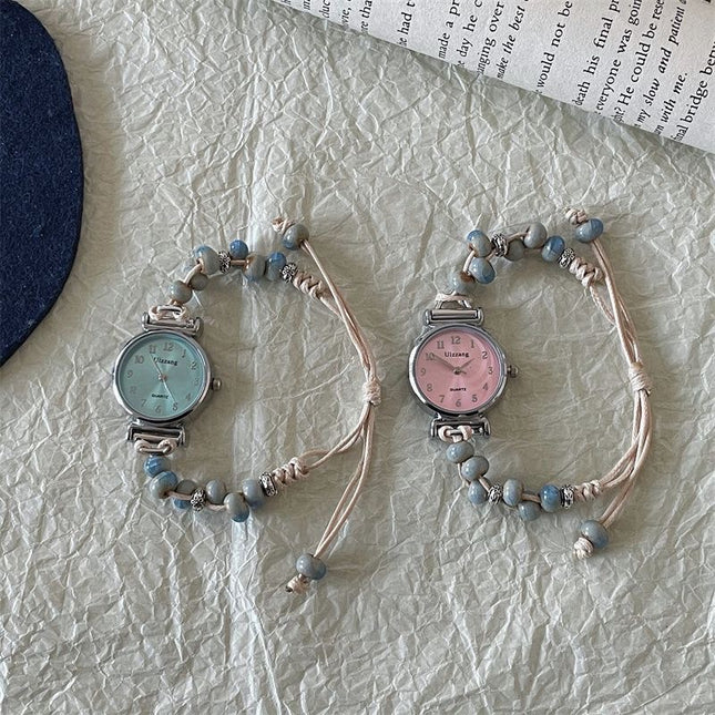 Simple Ceramic Woven Bracelet Watch Female Mori Style